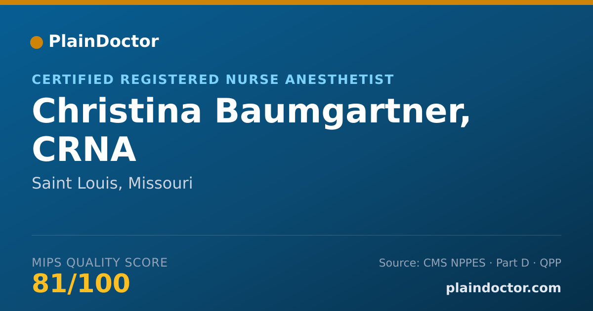 Shareable card for Christina Baumgartner, CRNA - Certified Registered Nurse Anesthetist, Saint Louis, MO