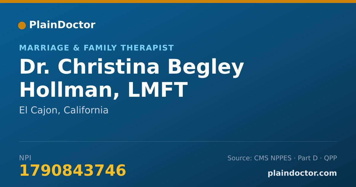 Shareable card for Christina Begley Hollman, LMFT - Marriage & Family Therapist, El Cajon, CA