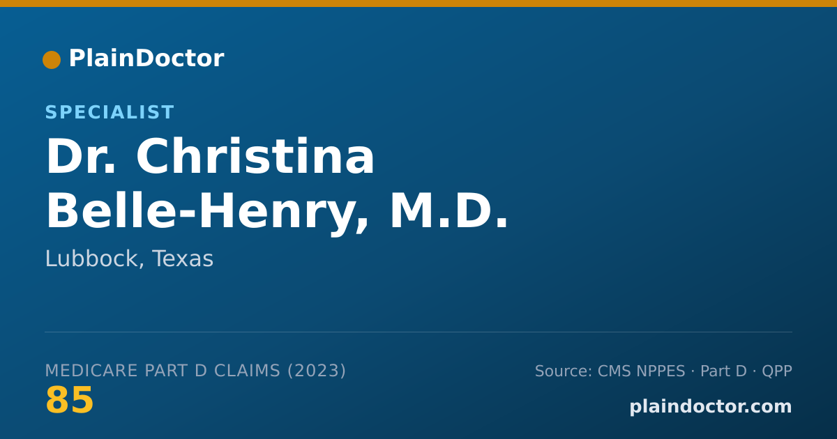 Shareable card for Christina Belle-Henry, M.D. - Specialist, Lubbock, TX