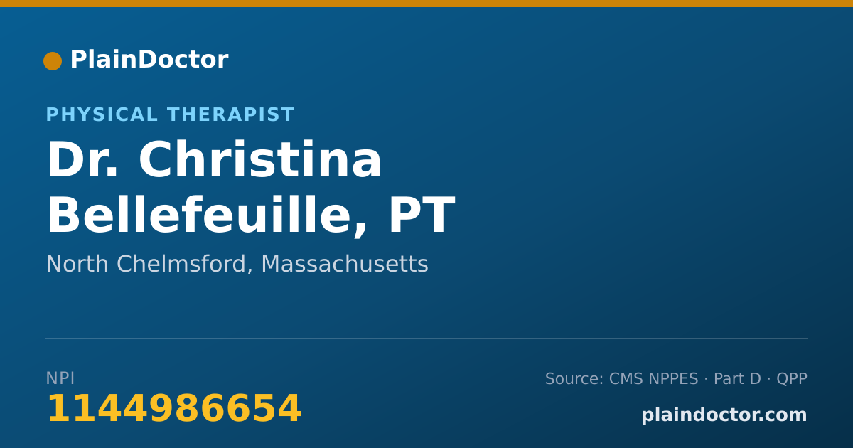 Shareable card for Christina Bellefeuille, PT - Physical Therapist, North Chelmsford, MA