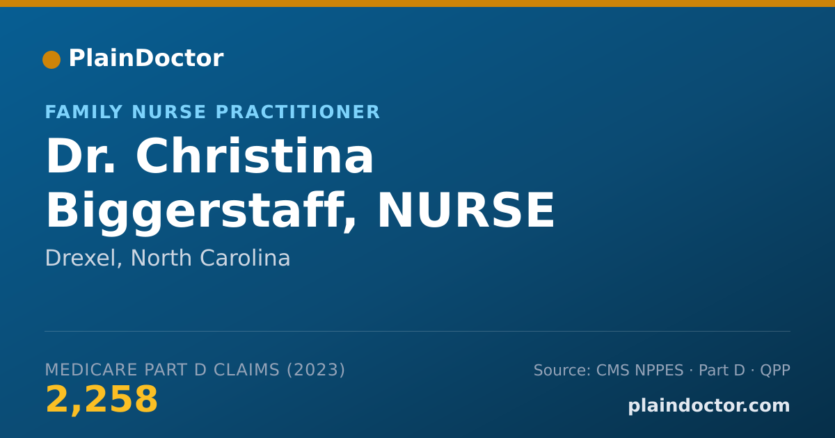 Shareable card for Christina Biggerstaff, NURSE PRACTITIONER - Family Nurse Practitioner, Drexel, NC