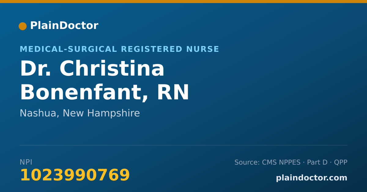 Shareable card for Christina Bonenfant, RN - Medical-Surgical Registered Nurse, Nashua, NH