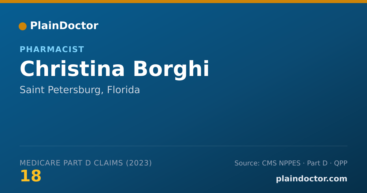 Shareable card for Christina Borghi - Pharmacist, Saint Petersburg, FL