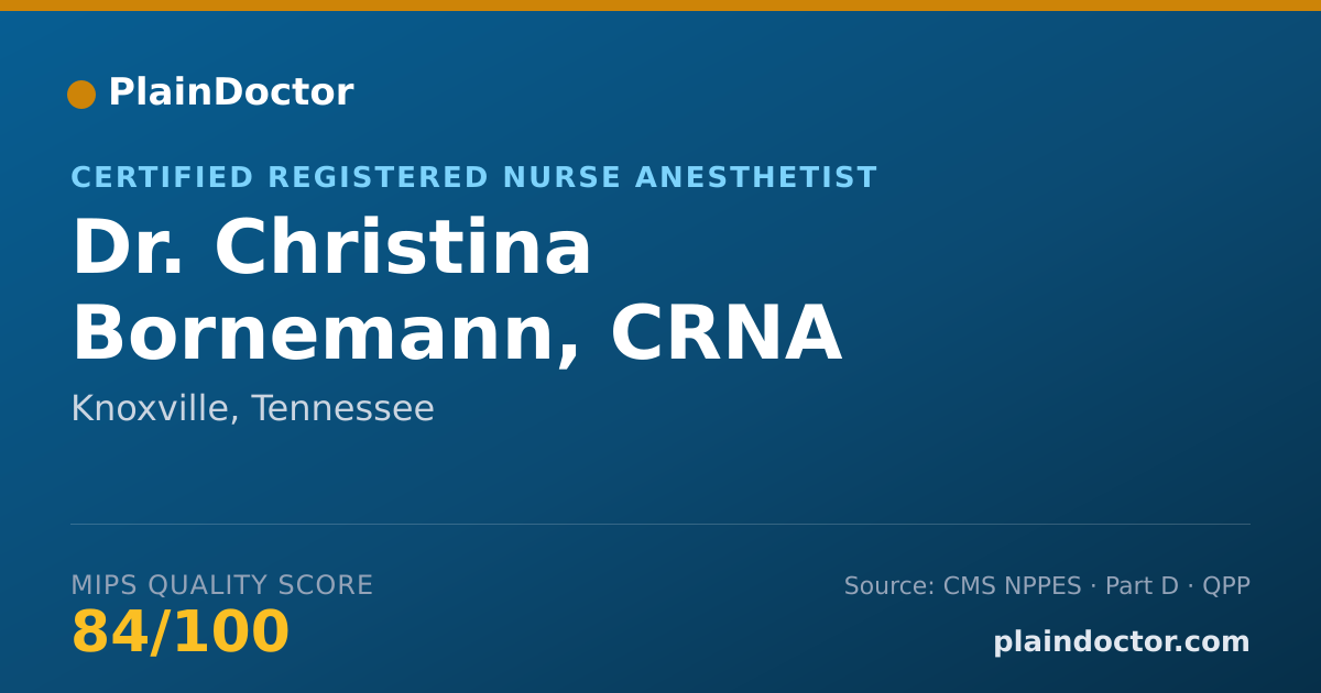 Shareable card for Christina Bornemann, CRNA - Certified Registered Nurse Anesthetist, Knoxville, TN