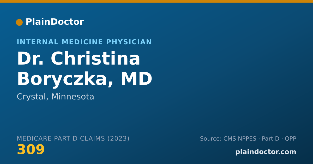 Shareable card for Christina Boryczka, MD - Internal Medicine Physician, Crystal, MN