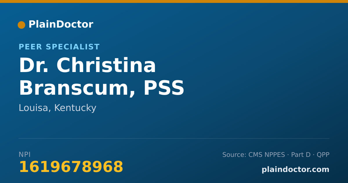 Shareable card for Christina Branscum, PSS - Peer Specialist, Louisa, KY