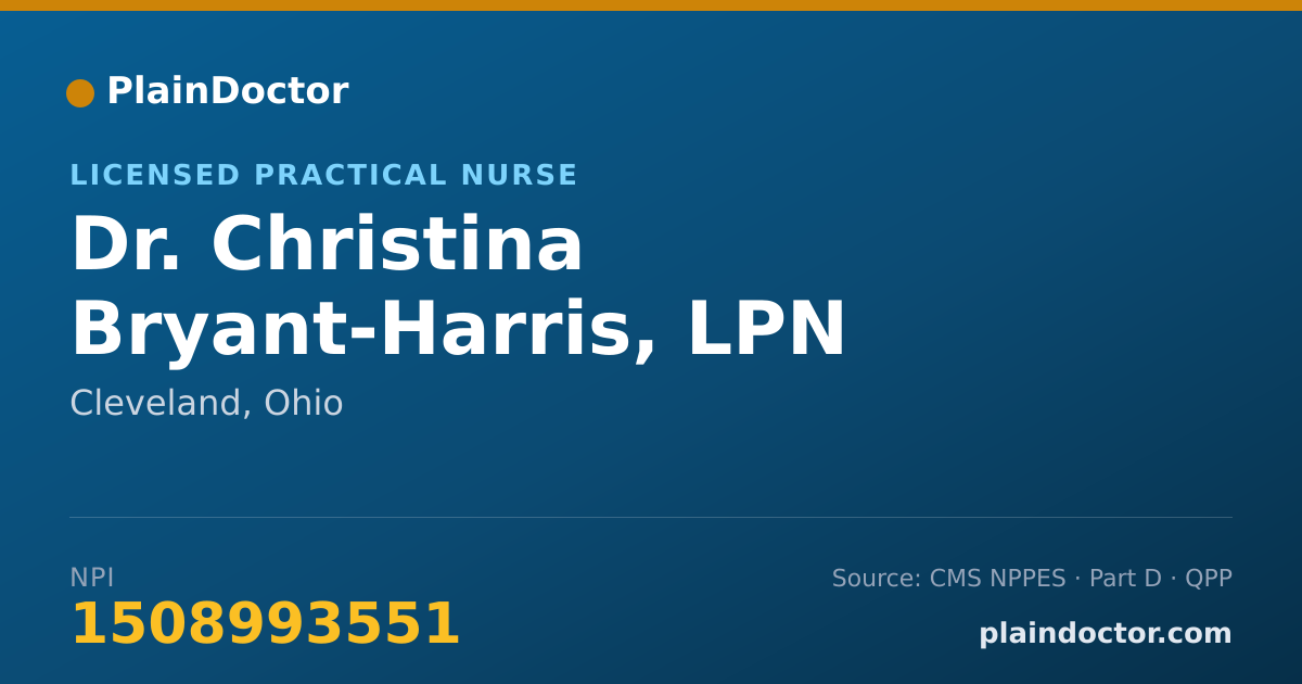 Shareable card for Christina Bryant-Harris, LPN - Licensed Practical Nurse, Cleveland, OH
