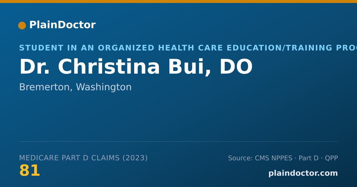 Shareable card for Christina Bui, DO - Student in an Organized Health Care Education/Training Program, Bremerton, WA