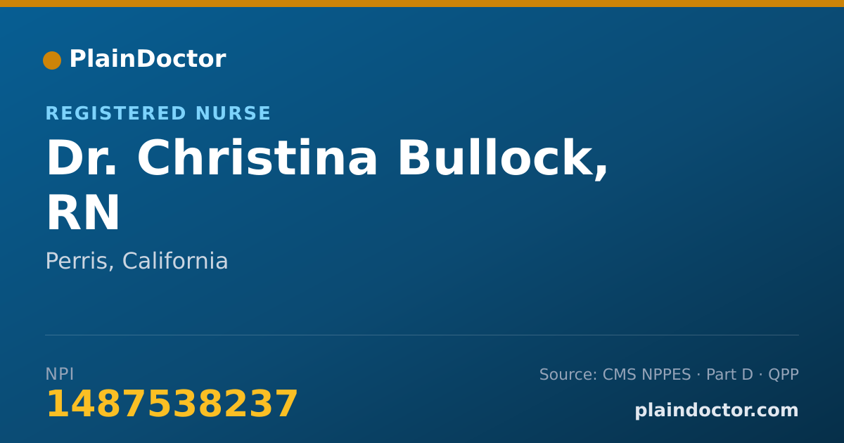 Shareable card for Christina Bullock, RN - Registered Nurse, Perris, CA