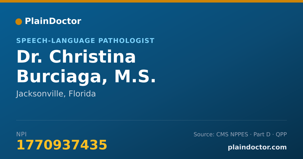 Shareable card for Christina Burciaga, M.S. - Speech-Language Pathologist, Jacksonville, FL