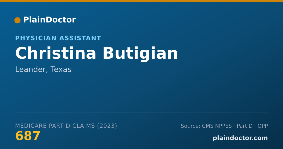 Shareable card for Christina Butigian - Physician Assistant, Leander, TX