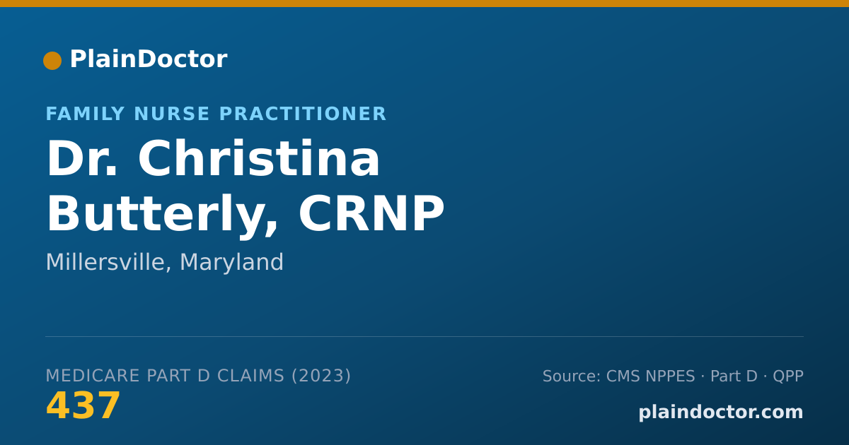 Shareable card for Christina Butterly, CRNP - Family Nurse Practitioner, Millersville, MD
