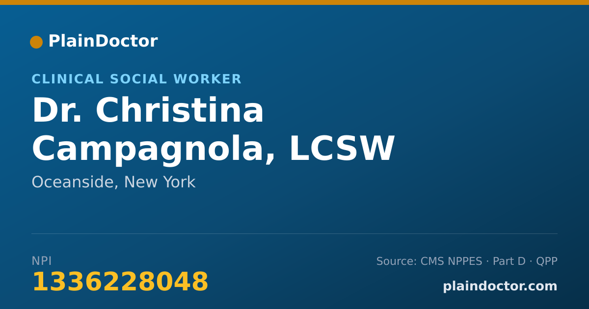 Shareable card for Christina Campagnola, LCSW - Clinical Social Worker, Oceanside, NY