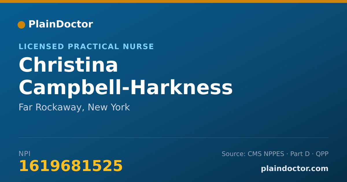 Shareable card for Christina Campbell-Harkness - Licensed Practical Nurse, Far Rockaway, NY