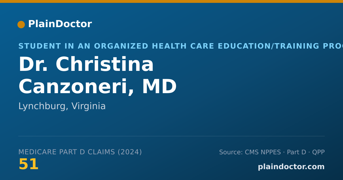 Shareable card for Christina Canzoneri, MD - Student in an Organized Health Care Education/Training Program, Lynchburg, VA