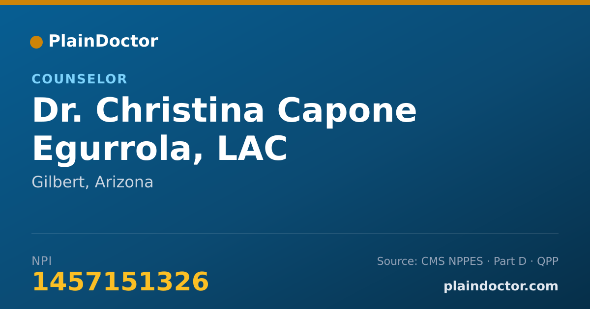 Shareable card for Christina Capone Egurrola, LAC - Counselor, Gilbert, AZ