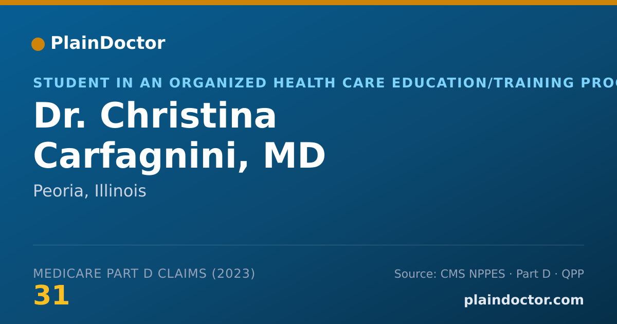 Shareable card for Christina Carfagnini, MD - Student in an Organized Health Care Education/Training Program, Peoria, IL