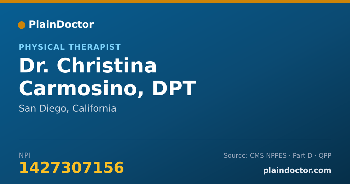 Shareable card for Christina Carmosino, DPT - Physical Therapist, San Diego, CA