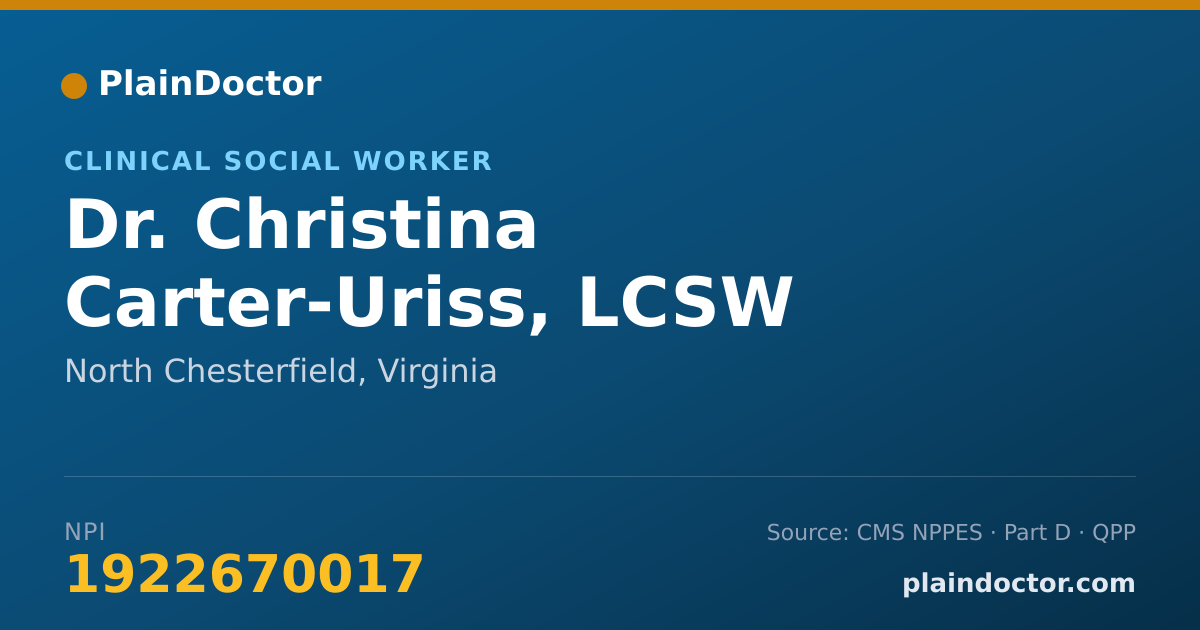 Shareable card for Christina Carter-Uriss, LCSW - Clinical Social Worker, North Chesterfield, VA