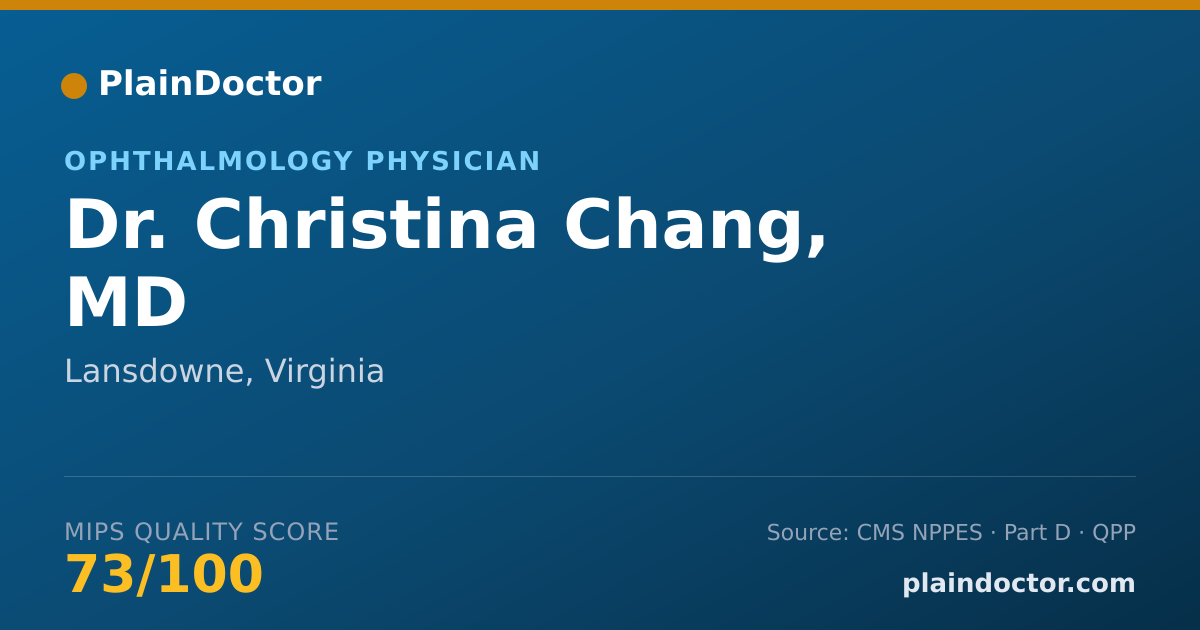 Shareable card for Christina Chang, MD - Ophthalmology Physician, Lansdowne, VA