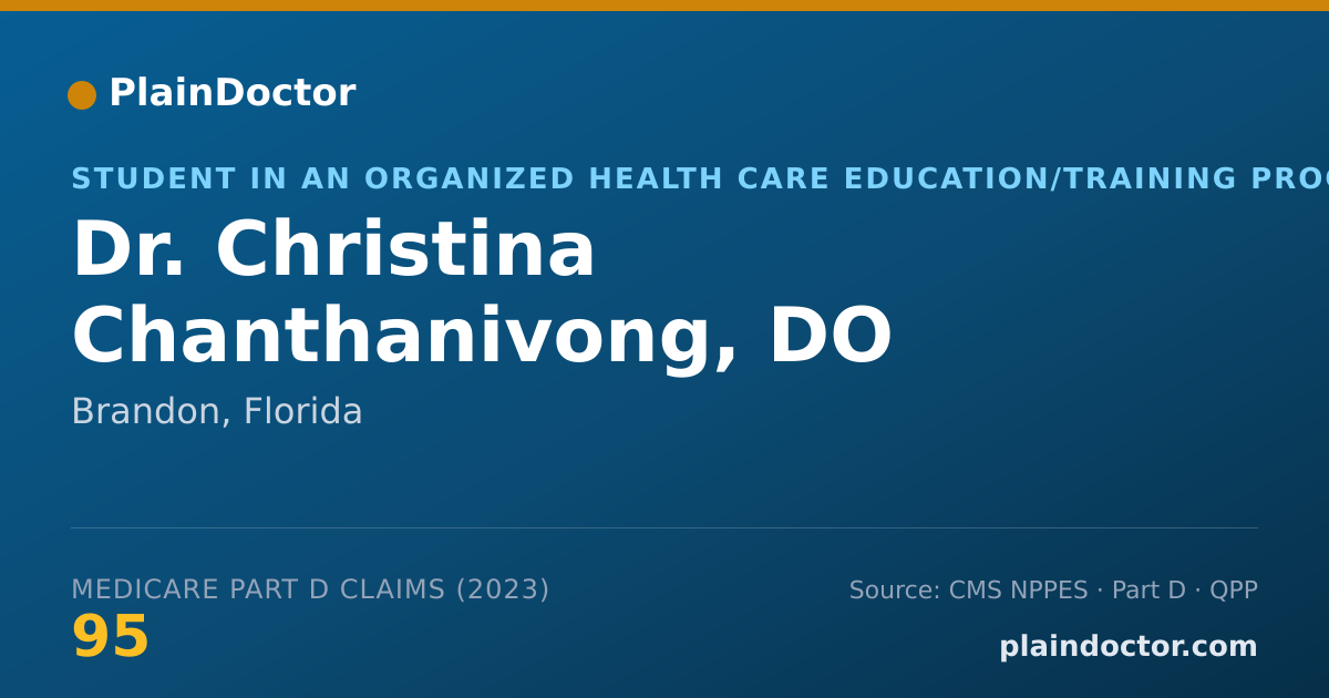 Shareable card for Christina Chanthanivong, DO - Student in an Organized Health Care Education/Training Program, Brandon, FL