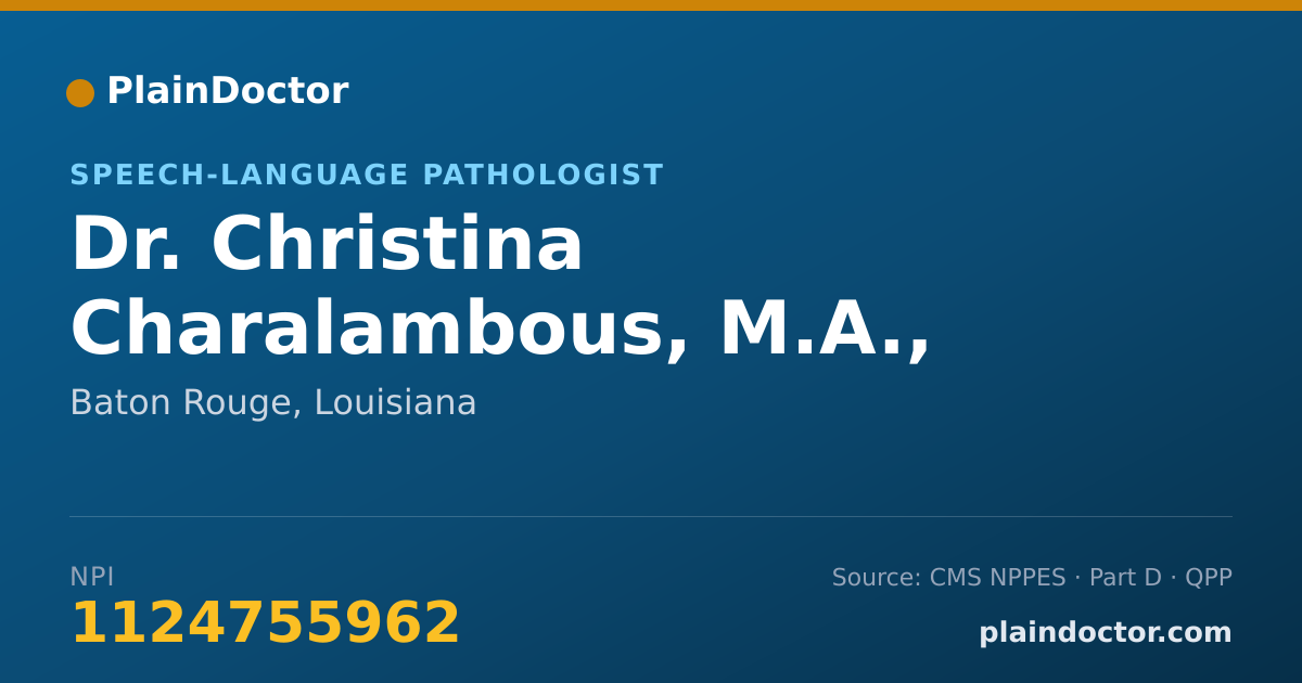 Shareable card for Christina Charalambous, M.A., CCC-SLP - Speech-Language Pathologist, Baton Rouge, LA