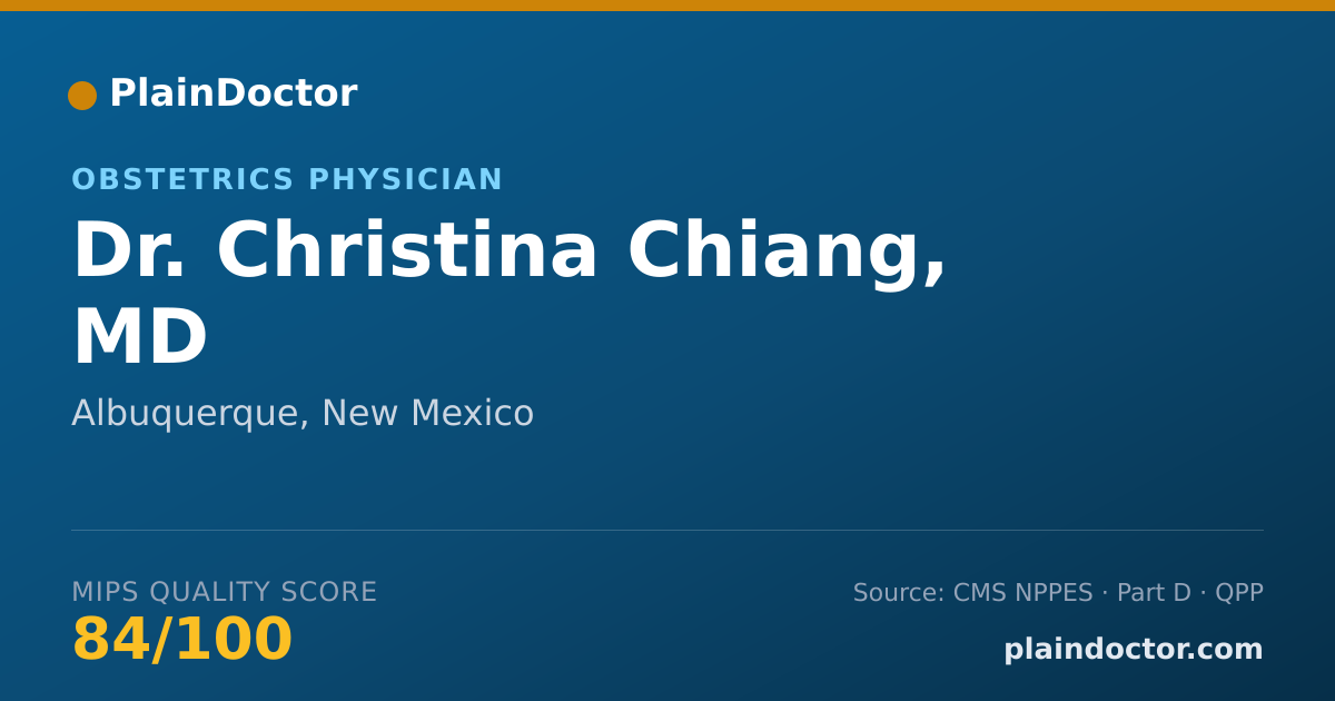 Shareable card for Christina Chiang, MD - Obstetrics Physician, Albuquerque, NM