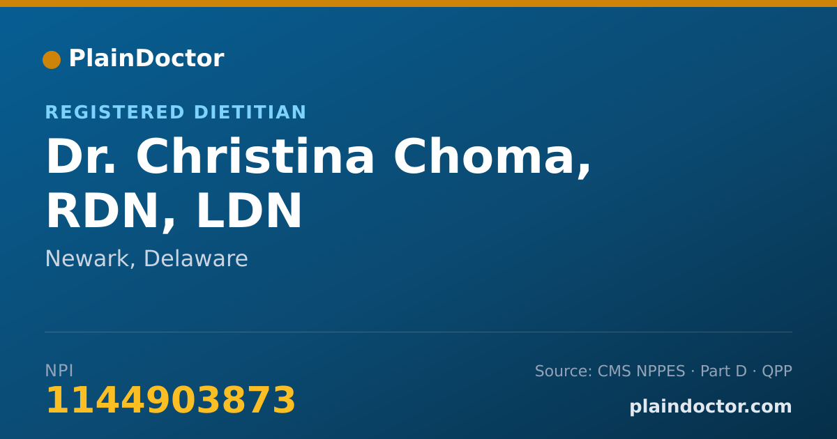 Shareable card for Christina Choma, RDN, LDN - Registered Dietitian, Newark, DE