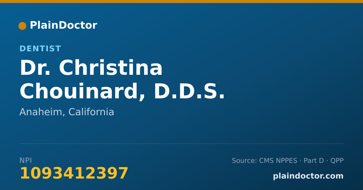 Shareable card for Christina Chouinard, D.D.S. - Dentist, Anaheim, CA