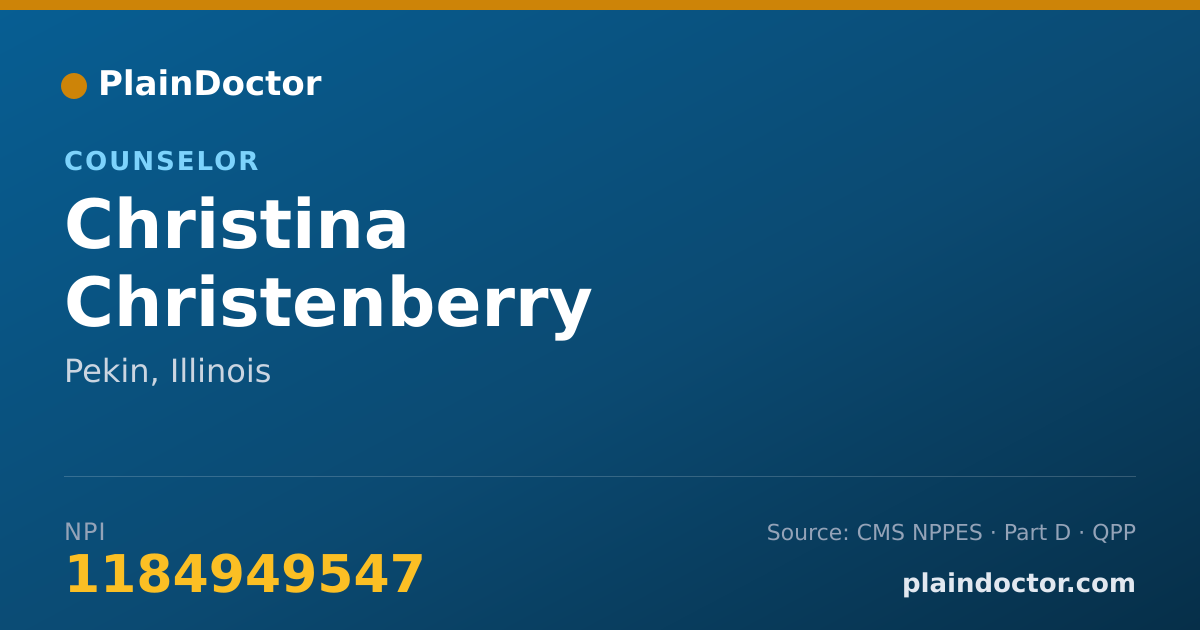 Shareable card for Christina Christenberry - Counselor, Pekin, IL