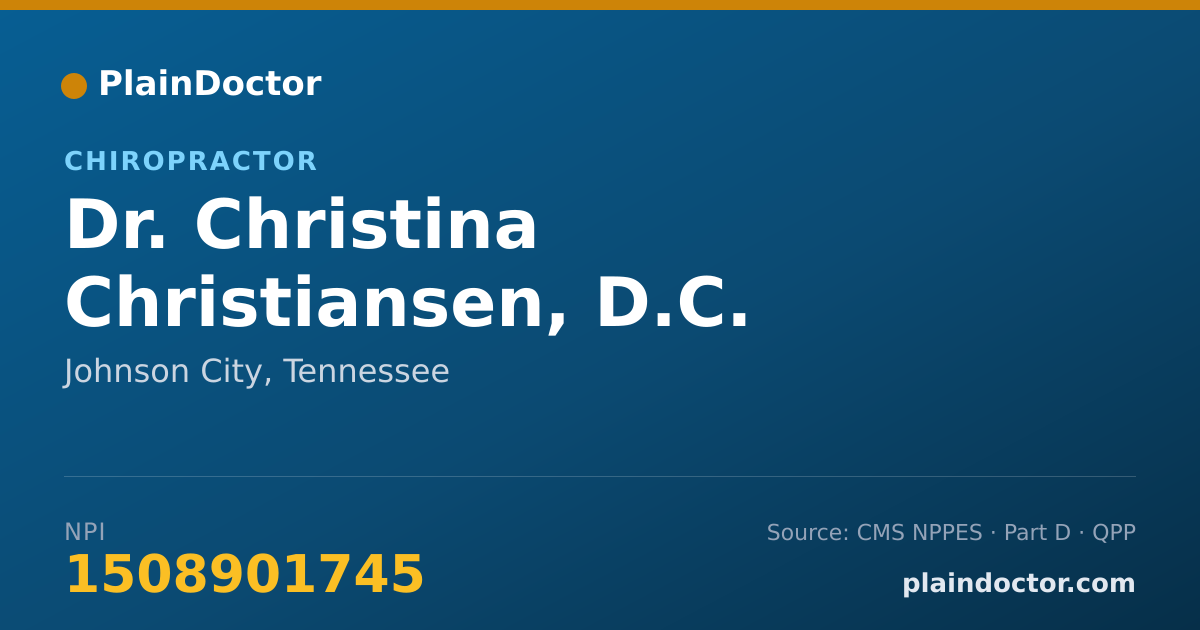 Shareable card for Christina Christiansen, D.C. - Chiropractor, Johnson City, TN