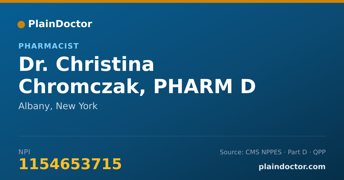 Shareable card for Christina Chromczak, PHARM D - Pharmacist, Albany, NY