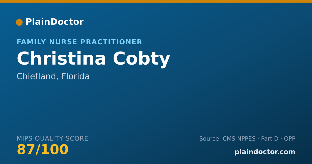 Shareable card for Christina Cobty - Family Nurse Practitioner, Chiefland, FL