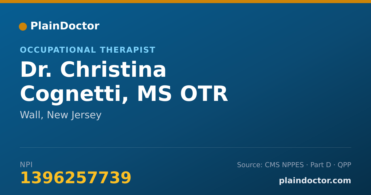 Shareable card for Christina Cognetti, MS OTR - Occupational Therapist, Wall, NJ