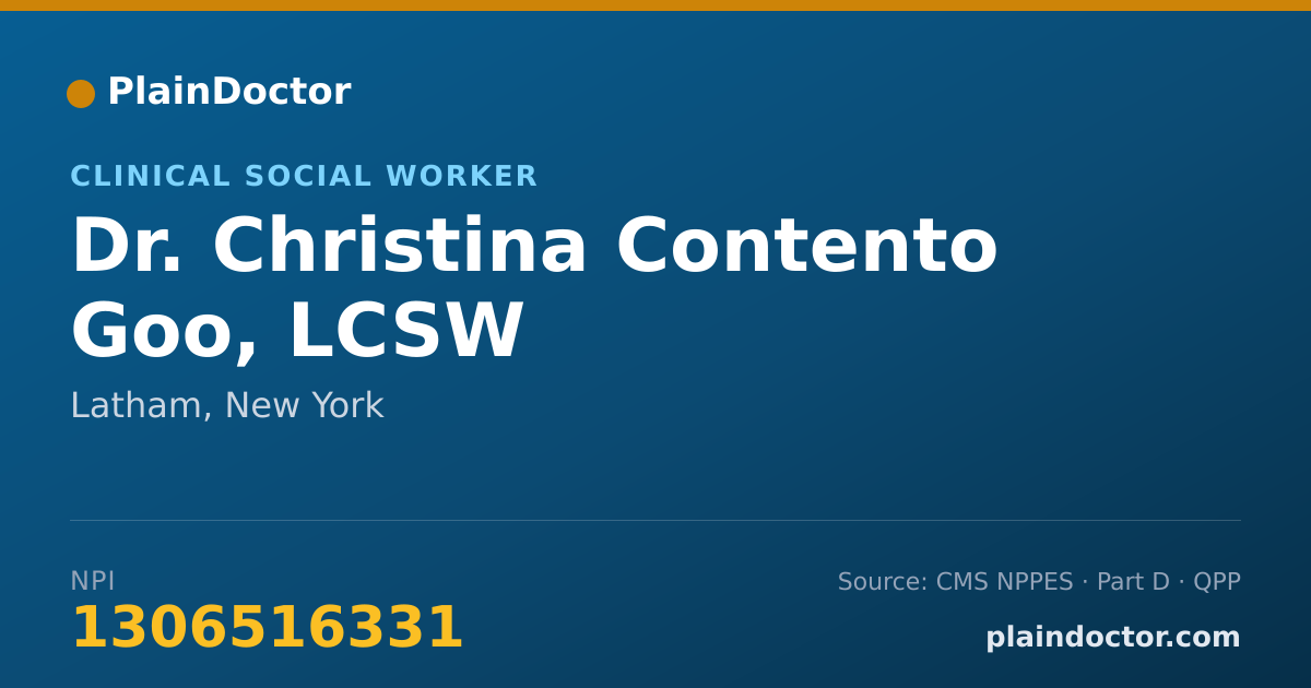 Shareable card for Christina Contento Goo, LCSW - Clinical Social Worker, Latham, NY