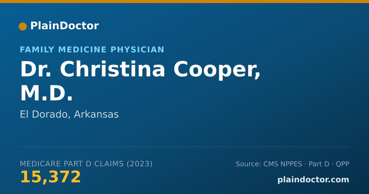 Shareable card for Christina Cooper, M.D. - Family Medicine Physician, El Dorado, AR