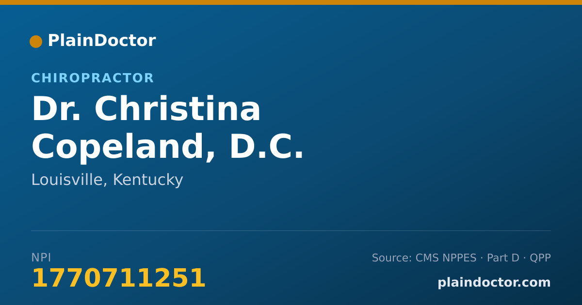 Shareable card for Christina Copeland, D.C. - Chiropractor, Louisville, KY