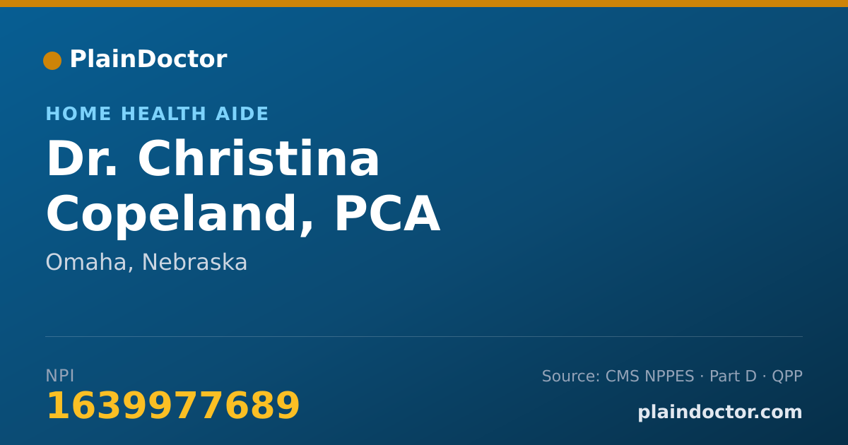 Shareable card for Christina Copeland, PCA - Home Health Aide, Omaha, NE