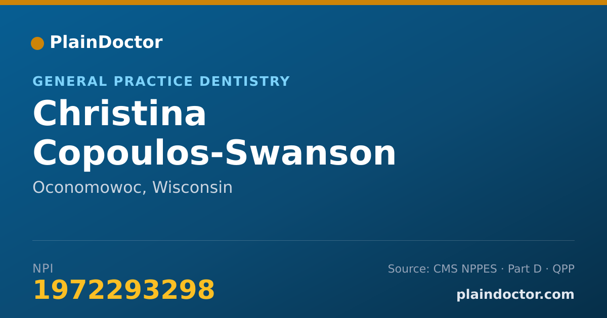 Shareable card for Christina Copoulos-Swanson - General Practice Dentistry, Oconomowoc, WI