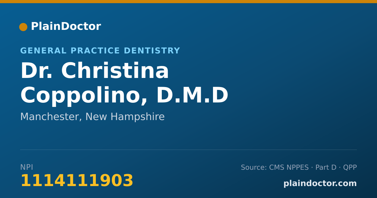 Shareable card for Christina Coppolino, D.M.D - General Practice Dentistry, Manchester, NH