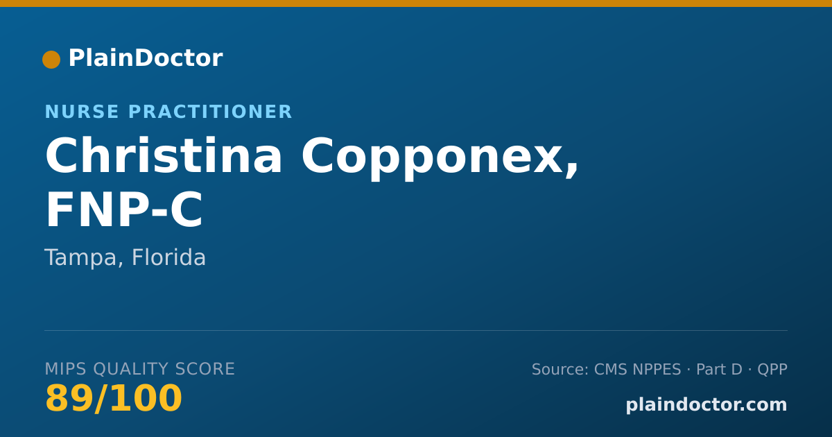 Shareable card for Christina Copponex, FNP-C - Nurse Practitioner, Tampa, FL