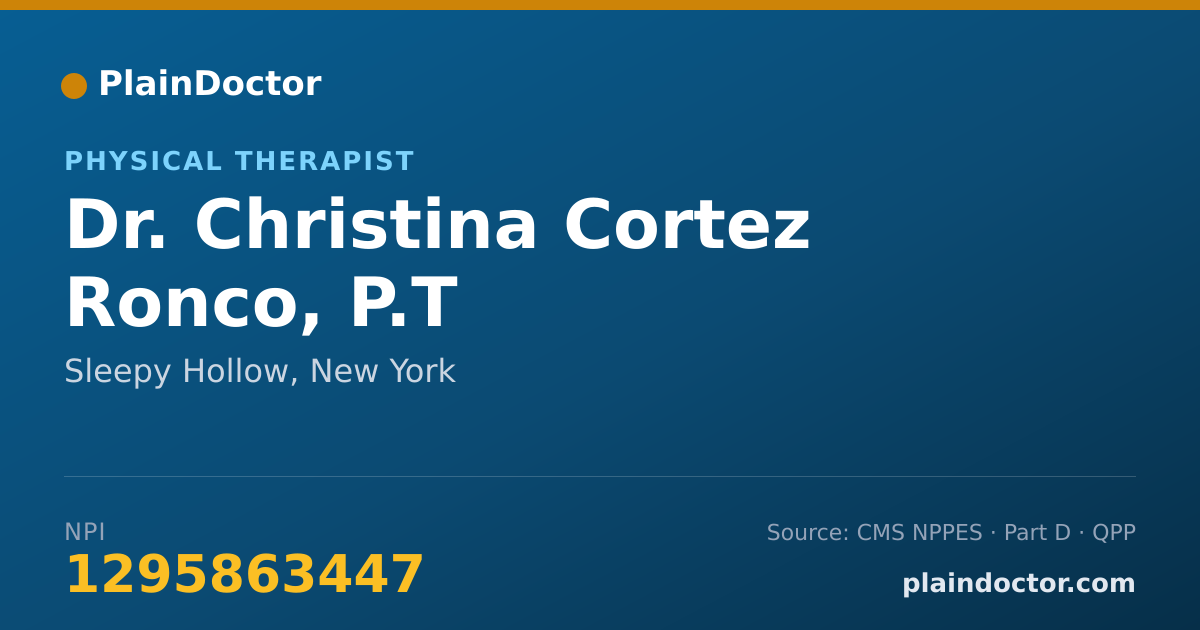Shareable card for Christina Cortez Ronco, P.T - Physical Therapist, Sleepy Hollow, NY