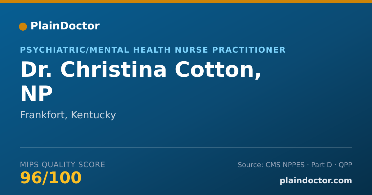 Shareable card for Christina Cotton, NP - Psychiatric/Mental Health Nurse Practitioner, Frankfort, KY