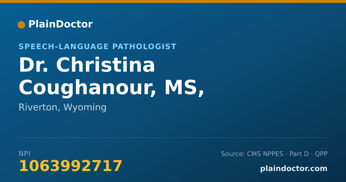Shareable card for Christina Coughanour, MS, CCC-SLP - Speech-Language Pathologist, Riverton, WY