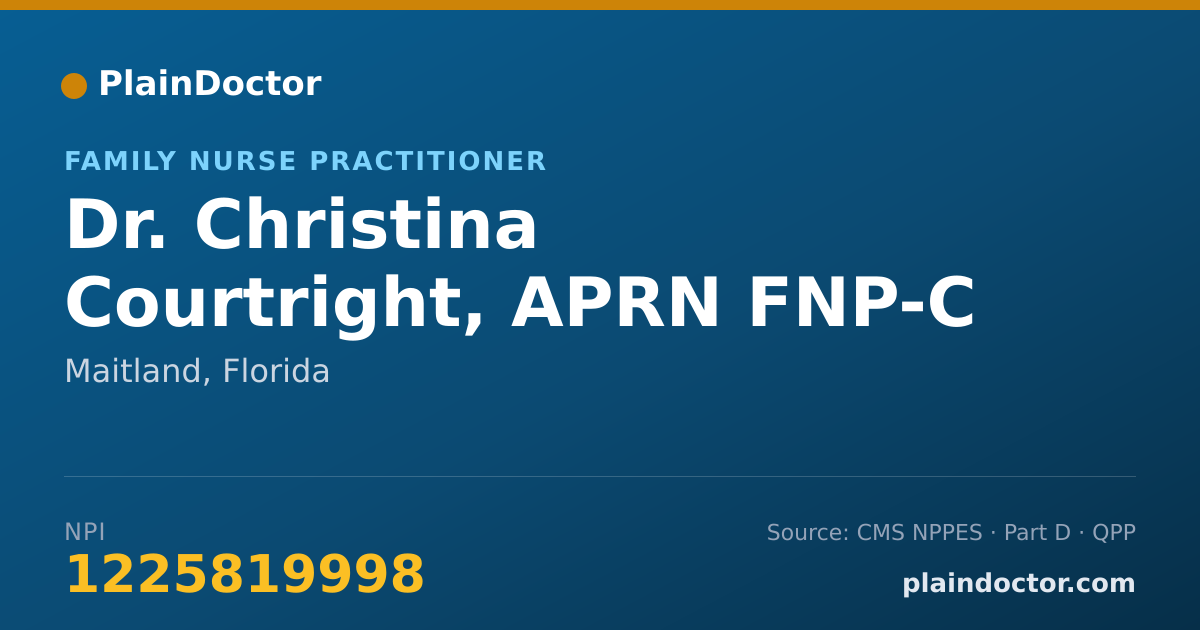 Shareable card for Christina Courtright, APRN FNP-C - Family Nurse Practitioner, Maitland, FL