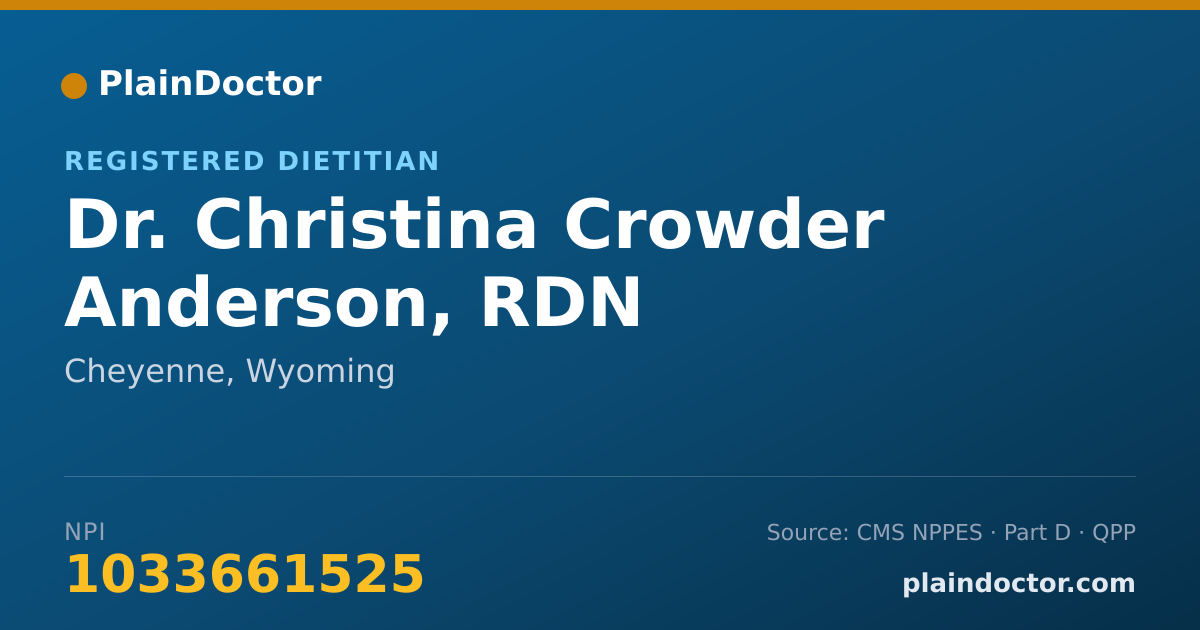 Shareable card for Christina Crowder Anderson, RDN - Registered Dietitian, Cheyenne, WY