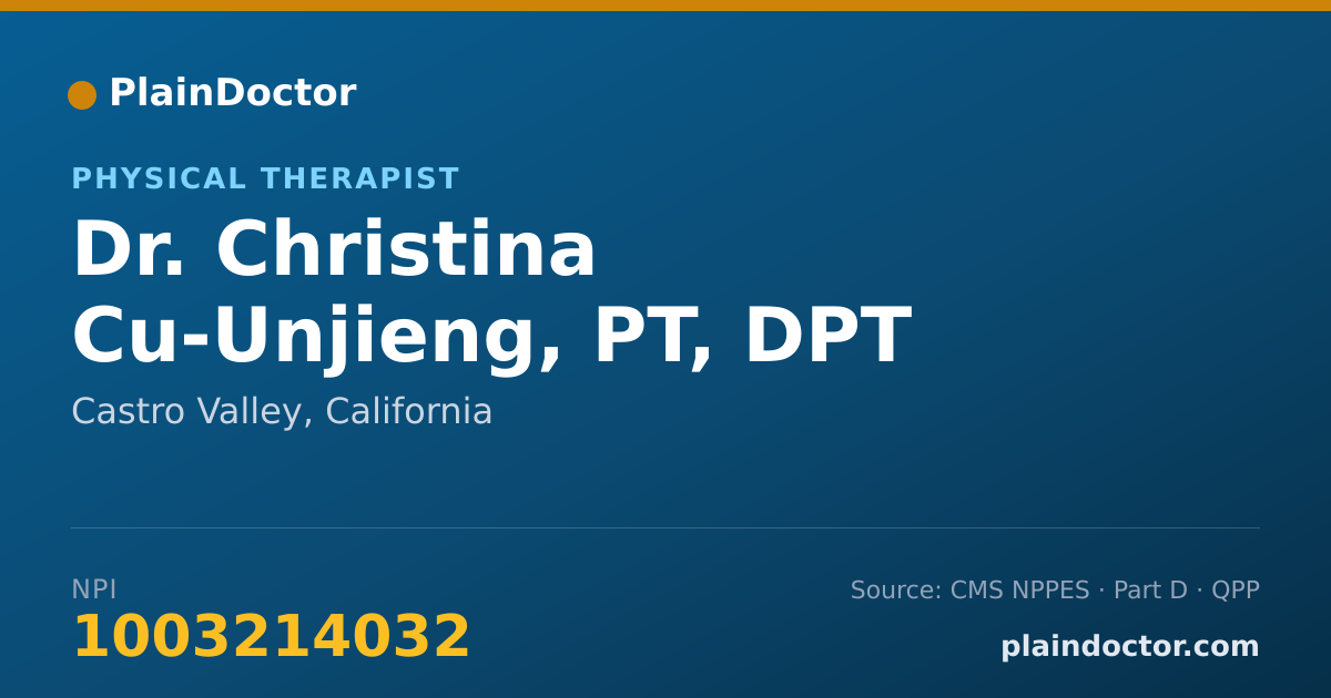 Shareable card for Christina Cu-Unjieng, PT, DPT - Physical Therapist, Castro Valley, CA