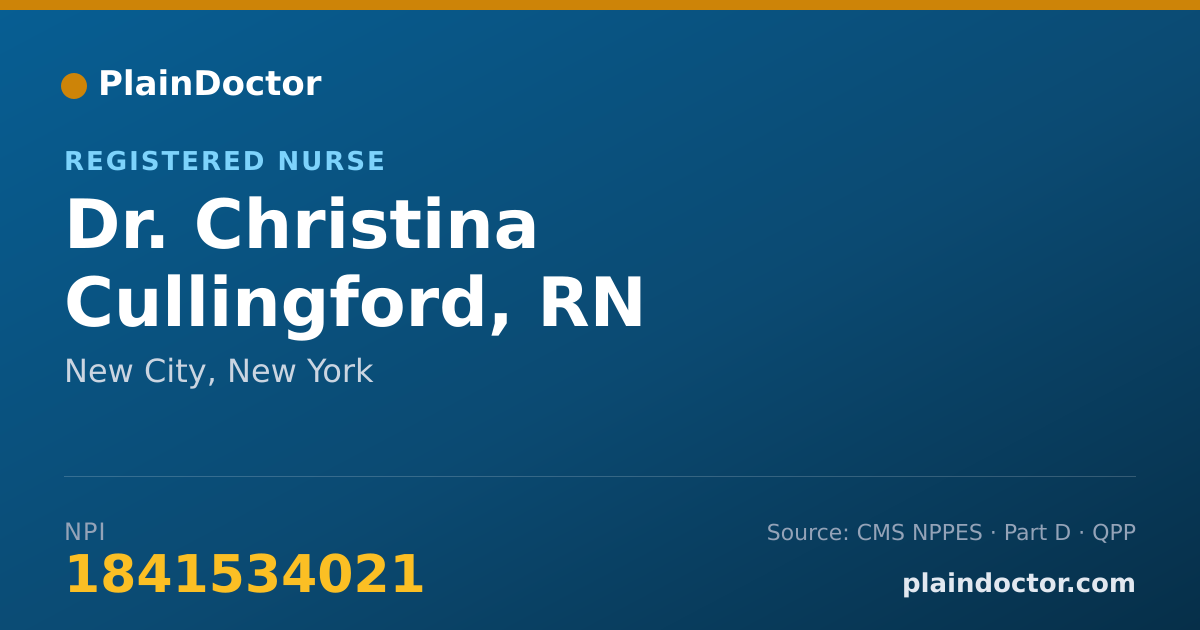 Shareable card for Christina Cullingford, RN - Registered Nurse, New City, NY
