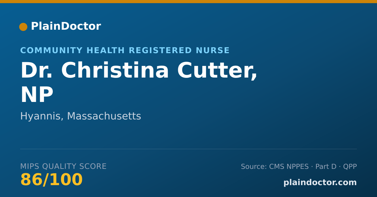 Shareable card for Christina Cutter, NP - Community Health Registered Nurse, Hyannis, MA