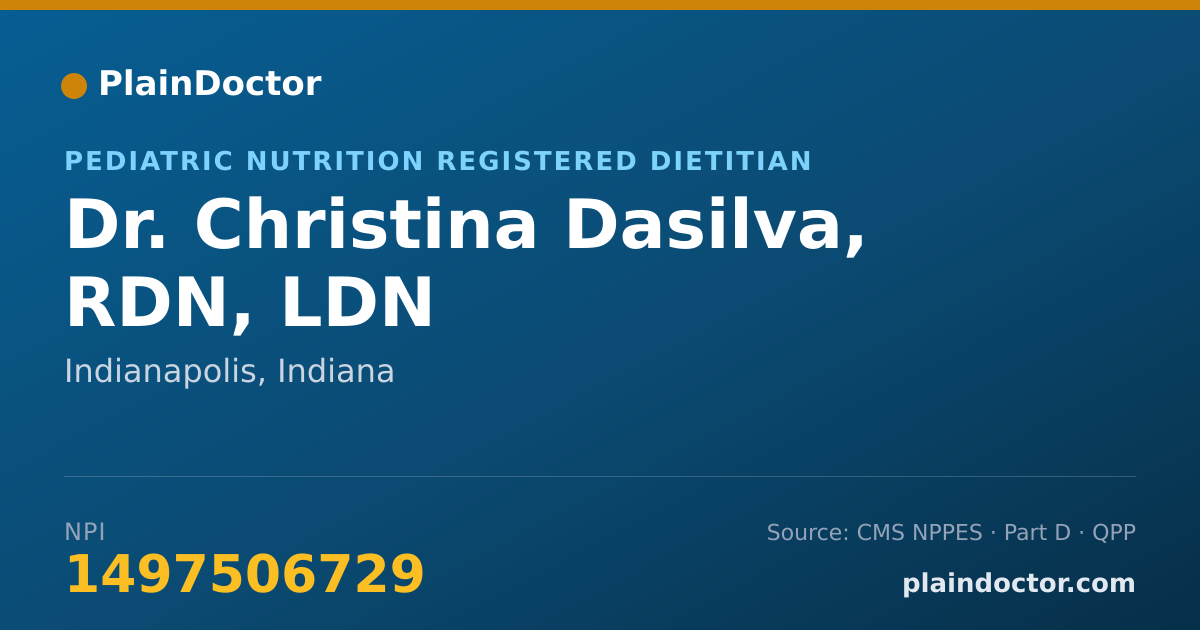 Shareable card for Christina Dasilva, RDN, LDN - Pediatric Nutrition Registered Dietitian, Indianapolis, IN